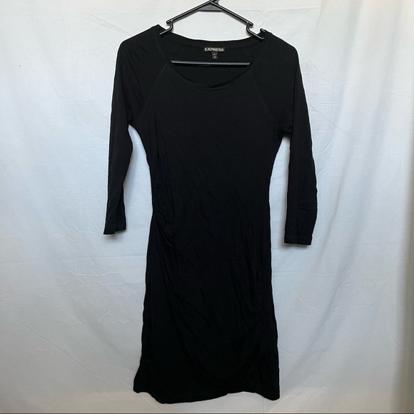 Express raglan sleeve t-shirt dress  xs black - Picture 1 of 12